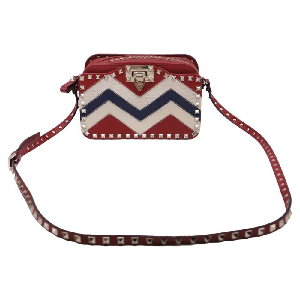 Valentino Garavani Rockstud Chevron Crossbody Bag in Multicolor Leather